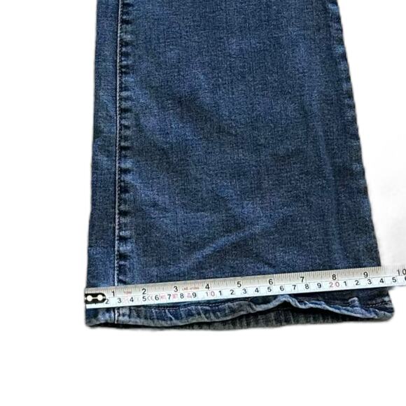 Womens Jeans Size 7 Flare Denim Button Fly 70s Retro Hippie Wide Leg Indie - Picture 2 of 10
